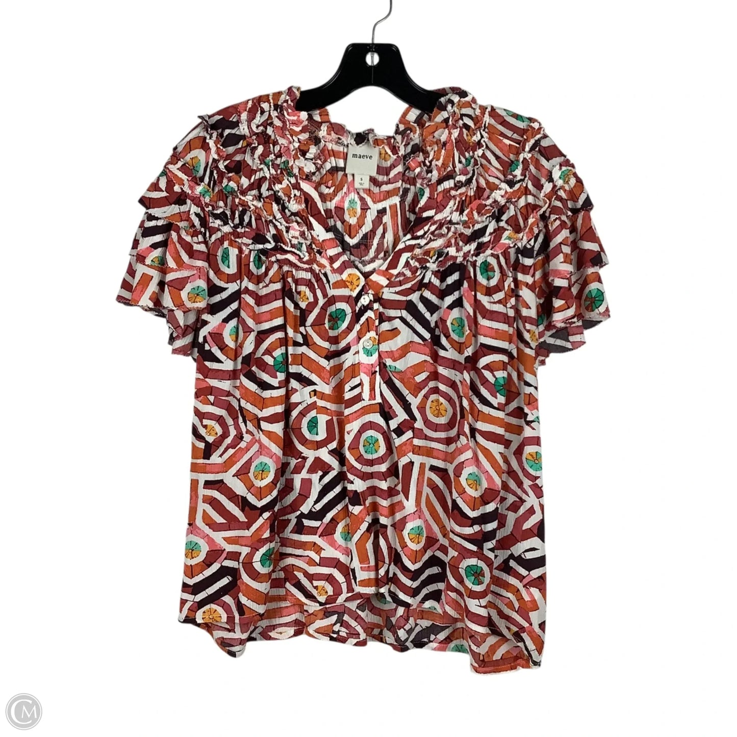 Top Short Sleeve By Maeve In Multi-colored, Size: S