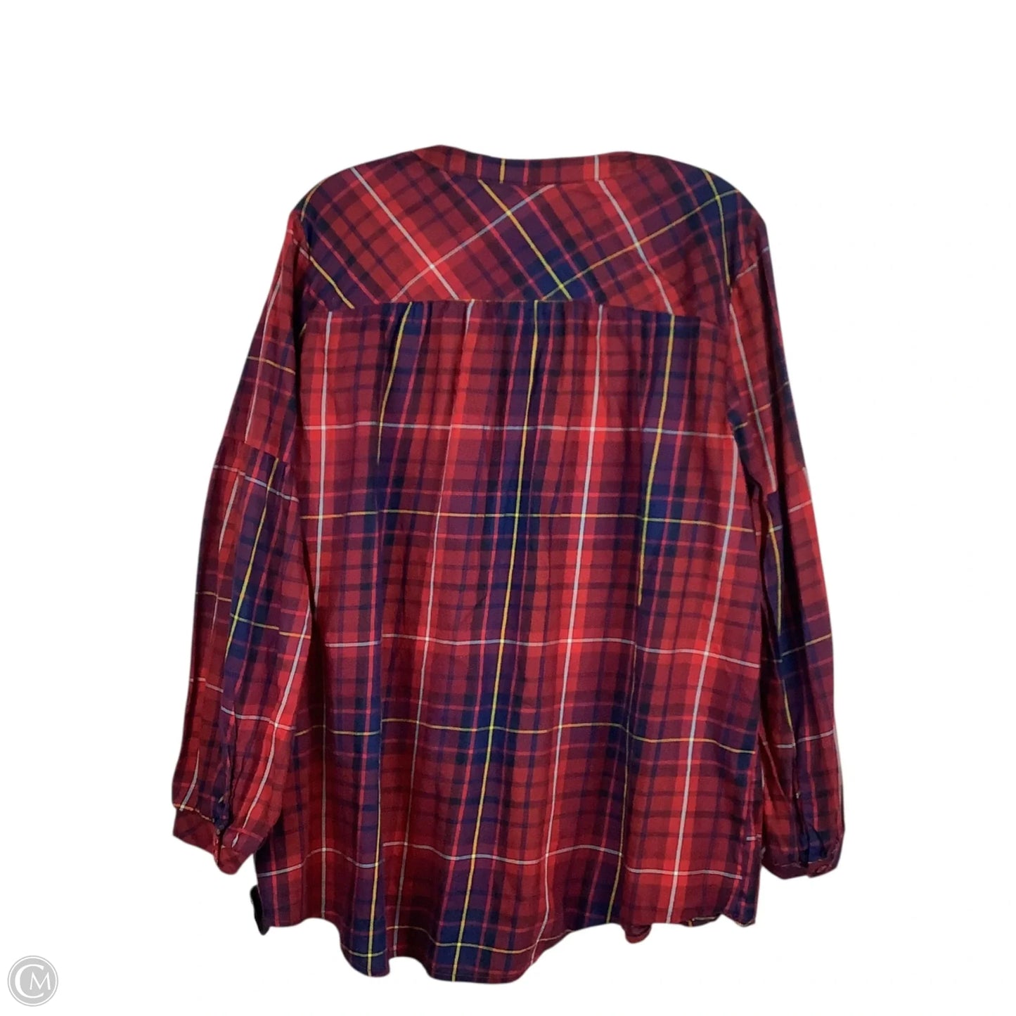 Top Long Sleeve By Tommy Hilfiger In Plaid Pattern, Size: Xl