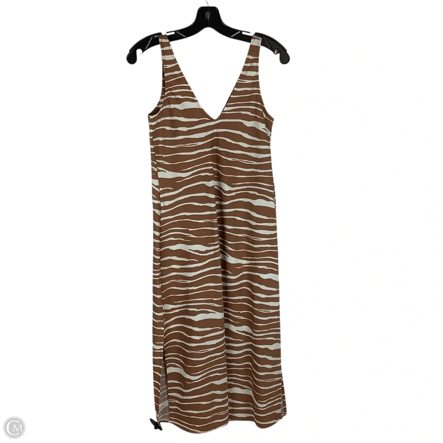 Dress Casual Midi By A New Day In Brown & Cream, Size: Xs