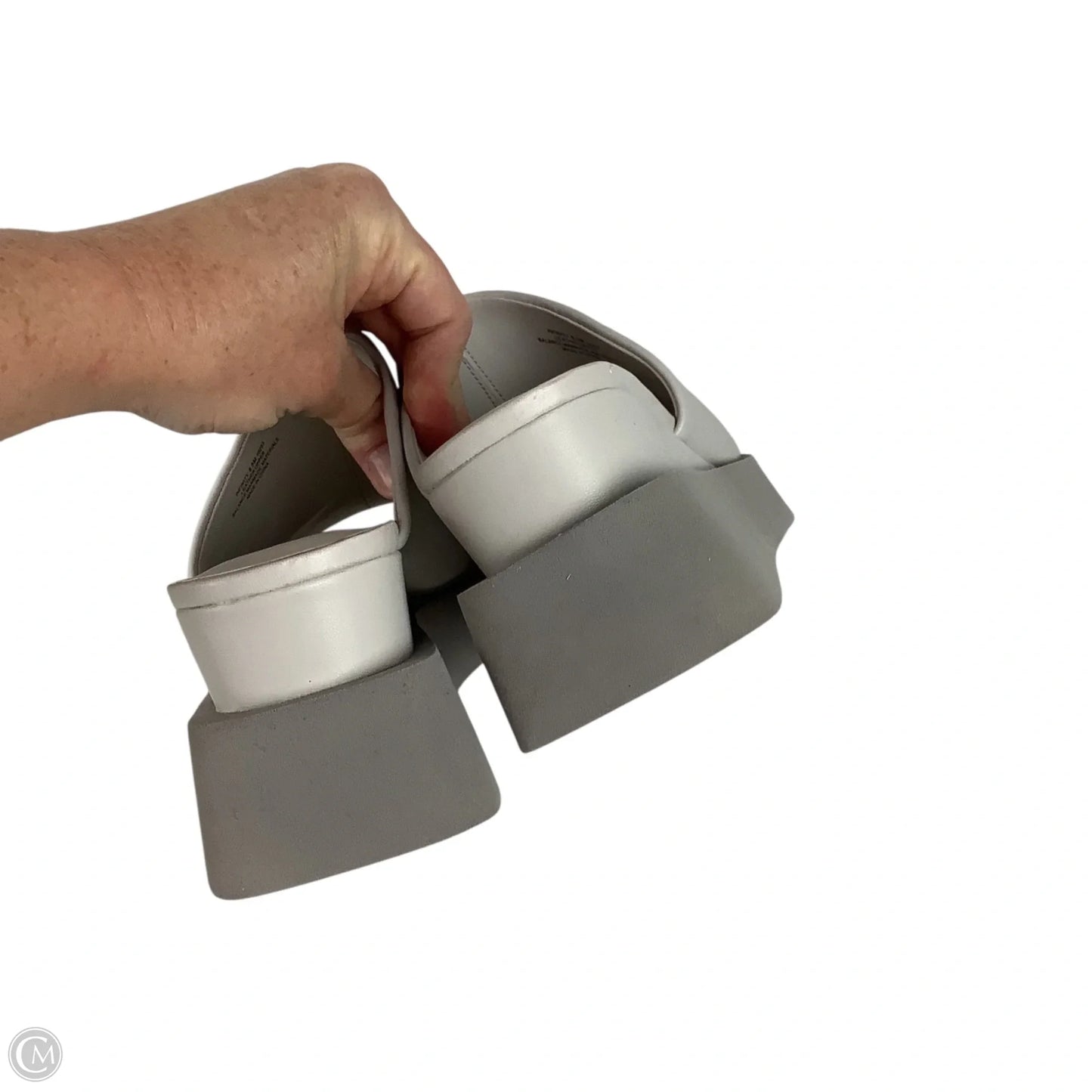 Sandals Heels Wedge By Cmc In Grey, Size: 8.5