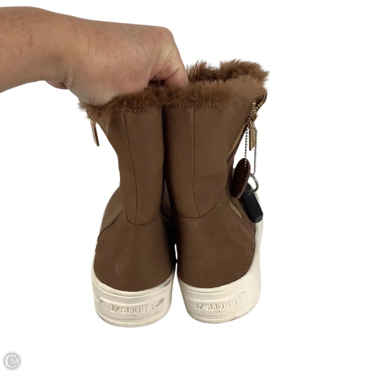 Boots Ankle Flats By J Slides In Brown, Size: 10