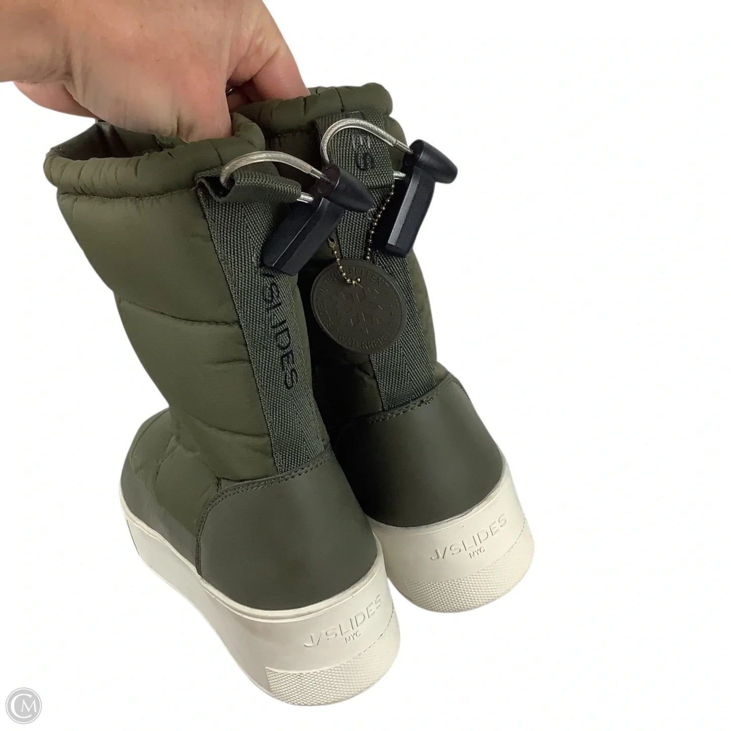 Boots Ankle Flats By J Slides In Green, Size: 10
