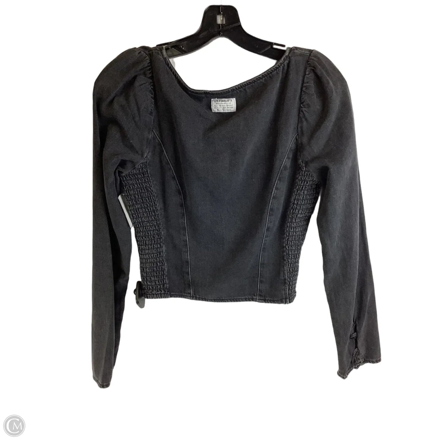 Top Long Sleeve By Levis In Black Denim, Size: Xs