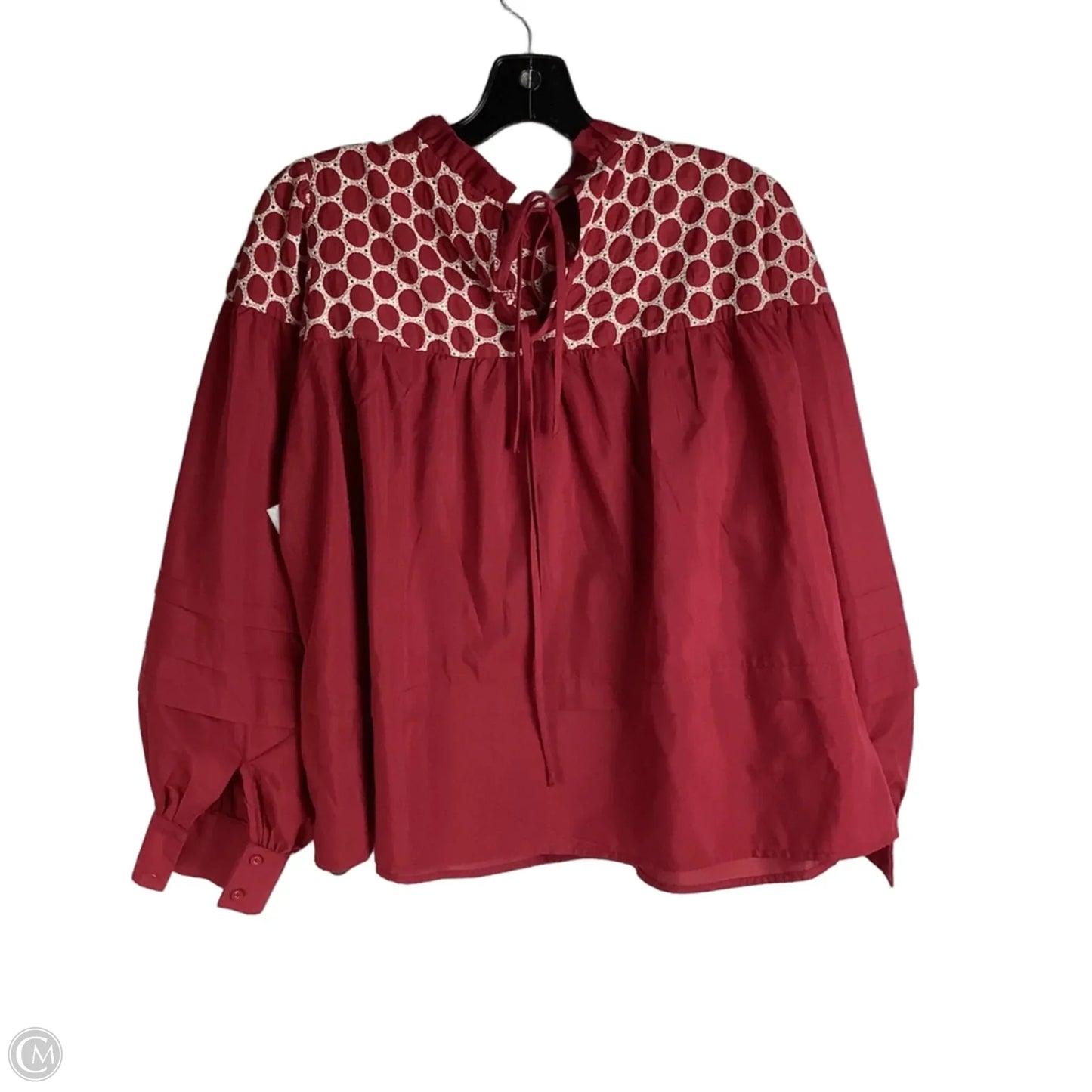 Top Long Sleeve By Cmc In Maroon, Size: S