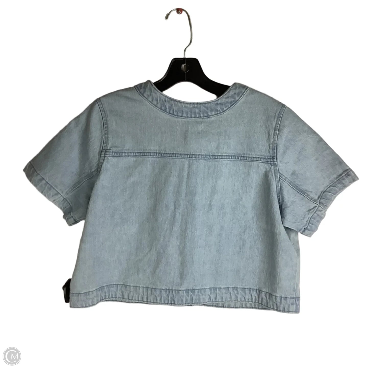 Jacket Shirt By Free Assembly In Blue Denim, Size: M