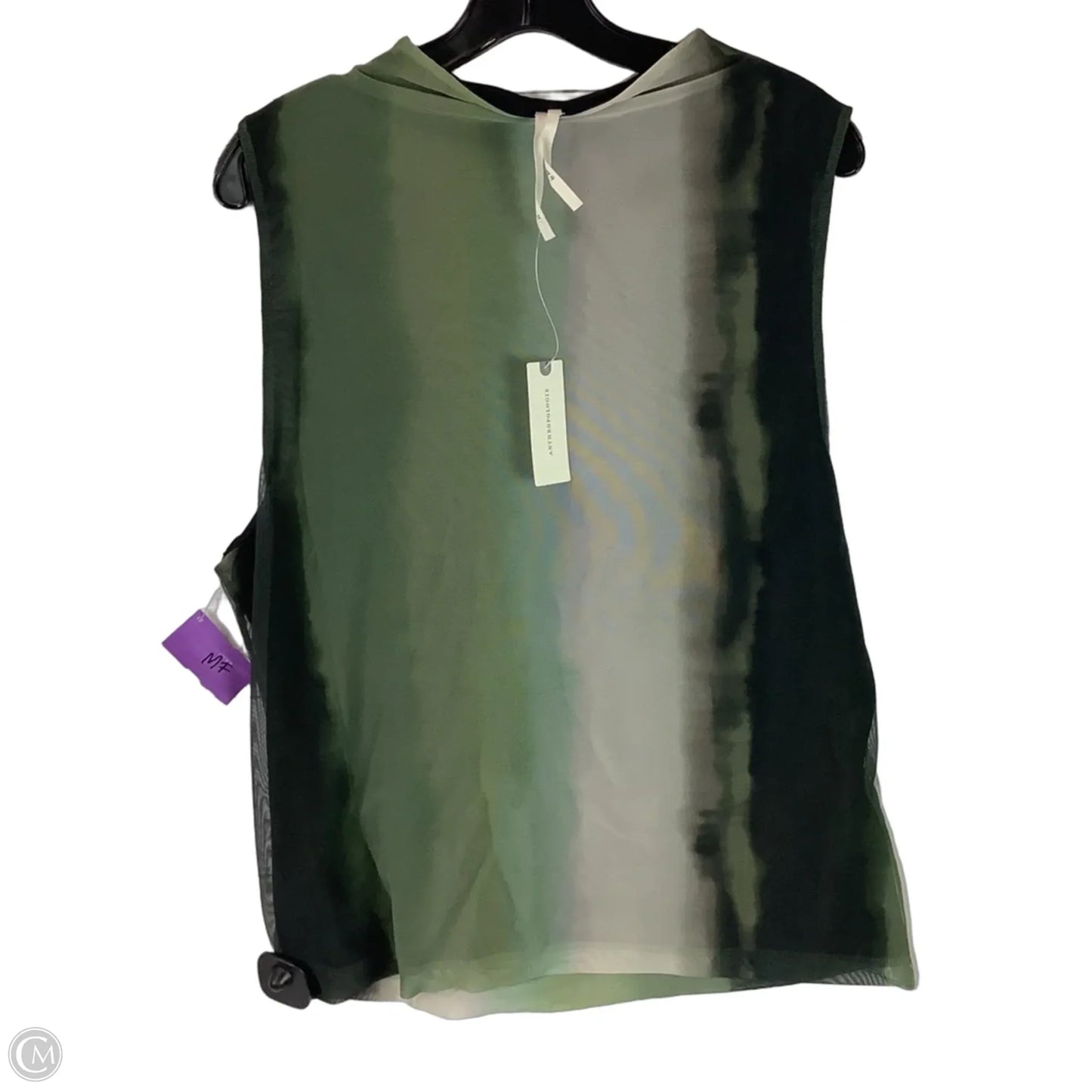 Top Sleeveless By Anthropologie In Green & Grey, Size: Xl