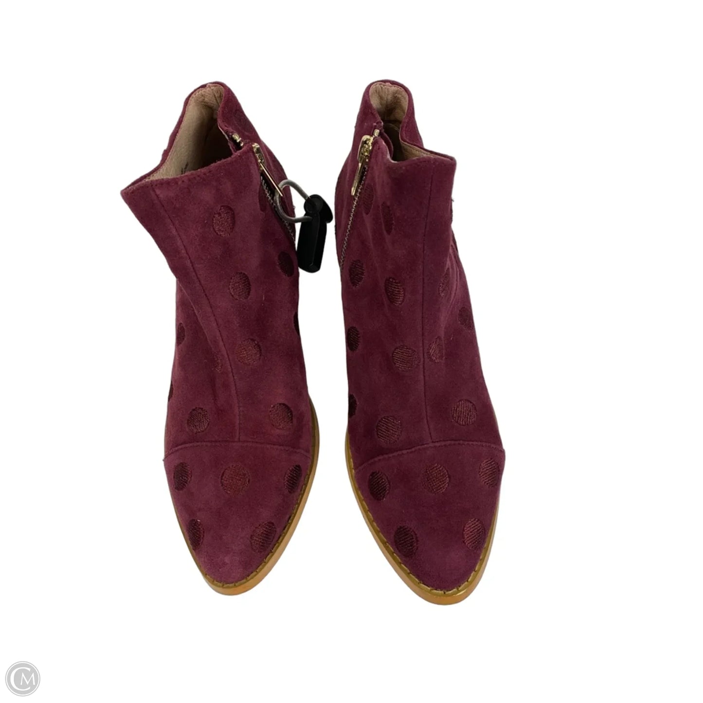 Boots Ankle Heels By Anthropologie In Red, Size: 6.5