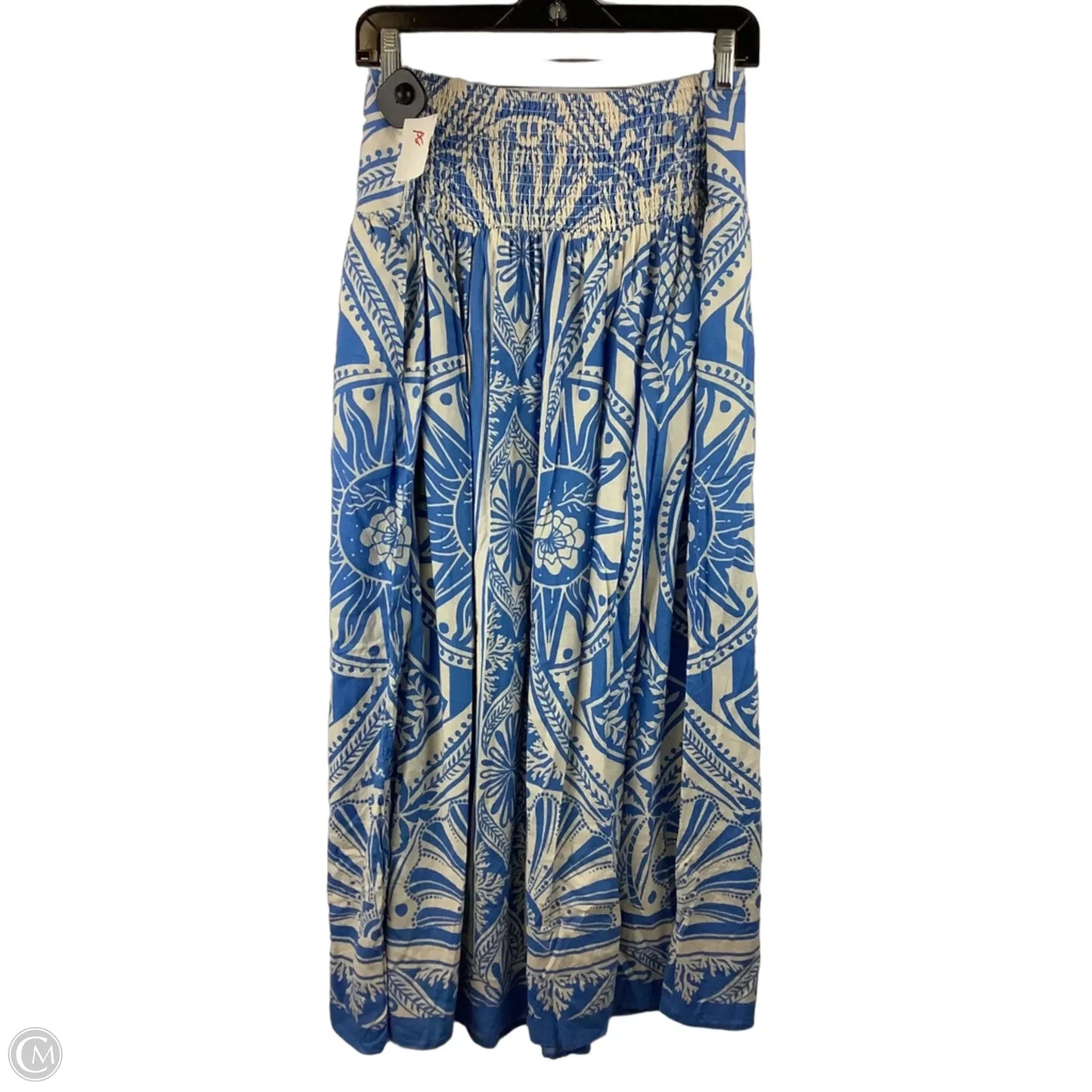 Skirt Maxi By C And C In Blue & White, Size: L