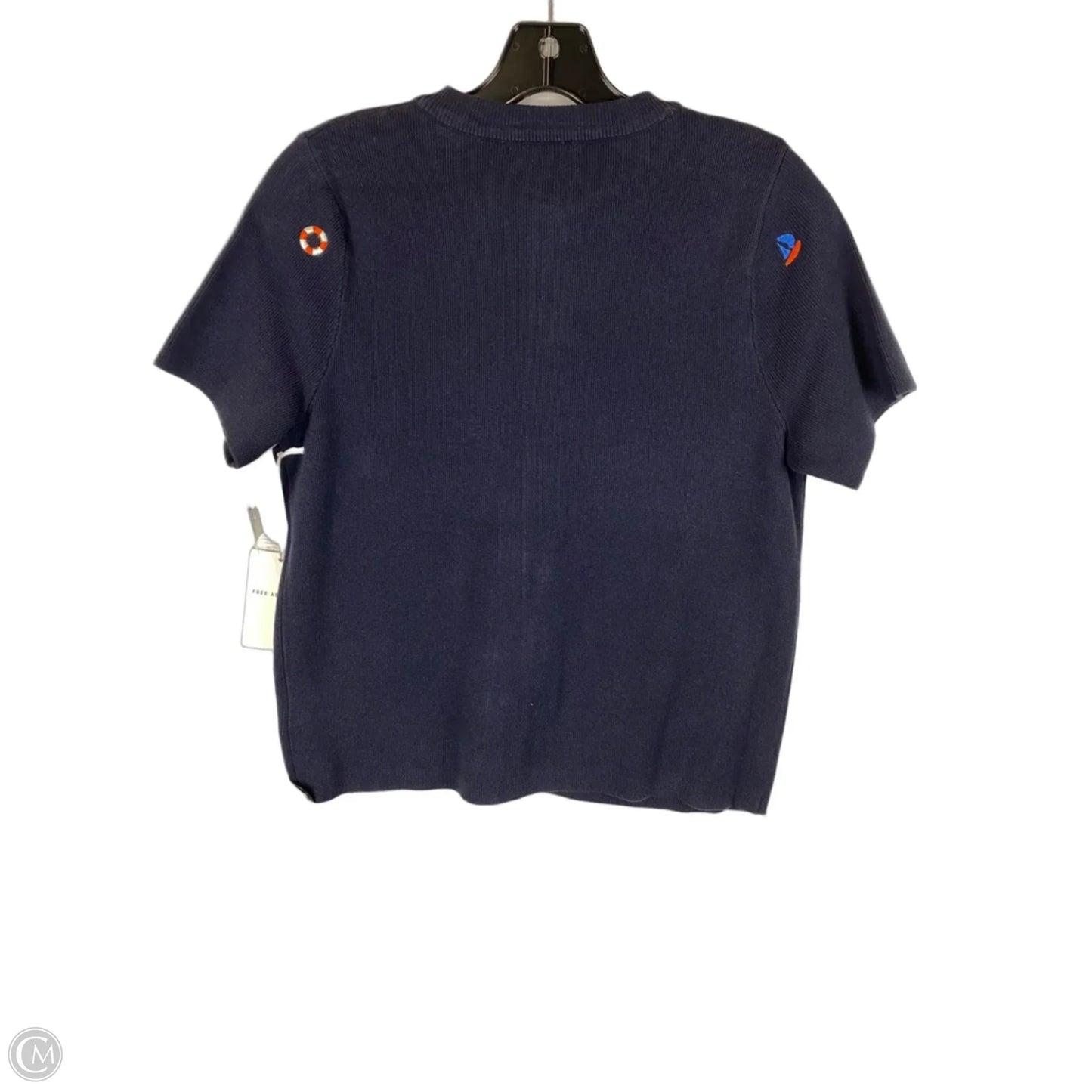 Sweater Short Sleeve By Free Assembly In Navy, Size: S