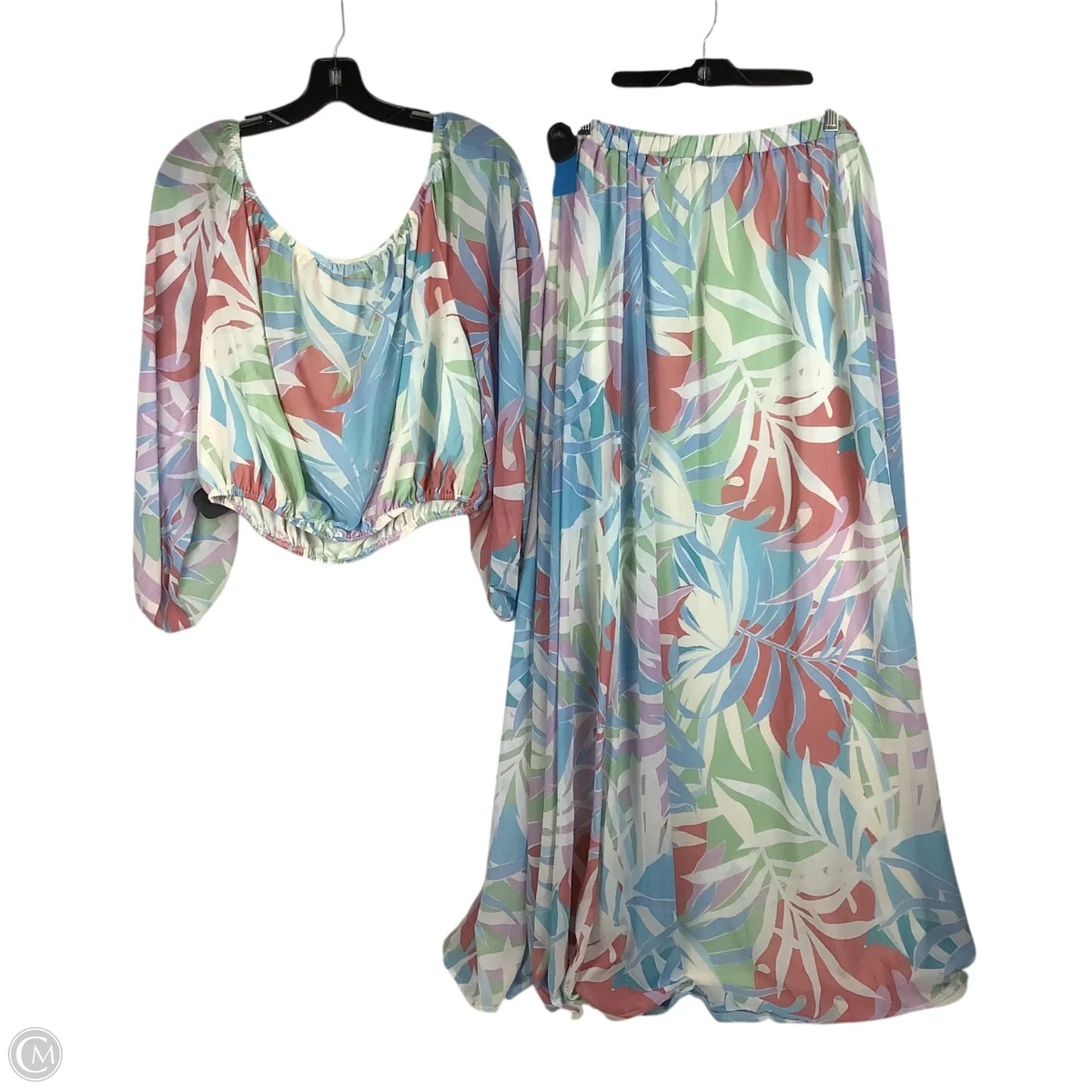 Skirt Set 2pc By Pink Lily In Blue, Size: Xl