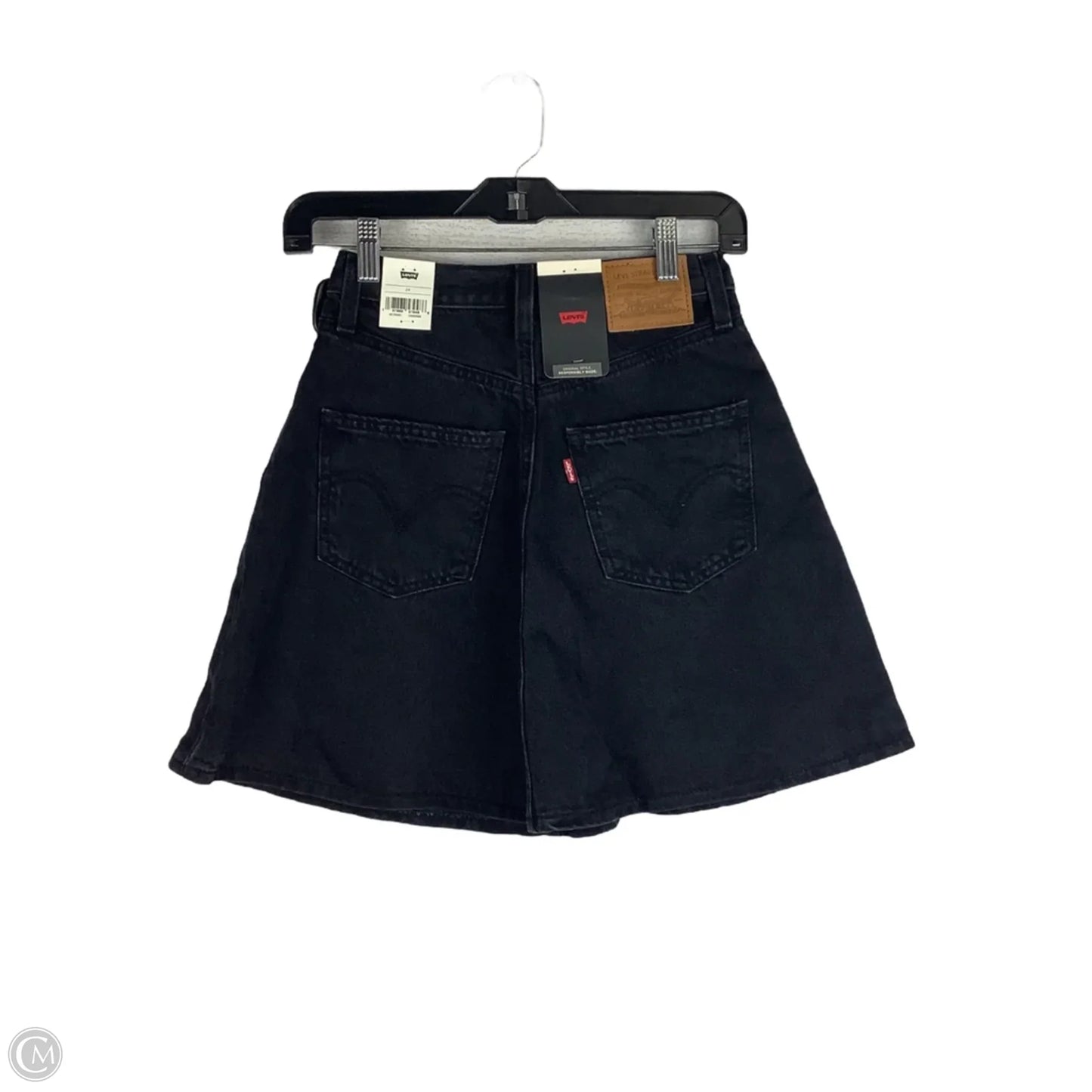 Skirt Mini & Short By Levis In Black Denim, Size: 0