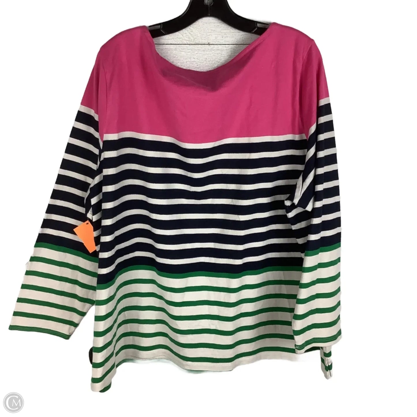 Top Long Sleeve By Talbots In Striped Pattern, Size: 3x