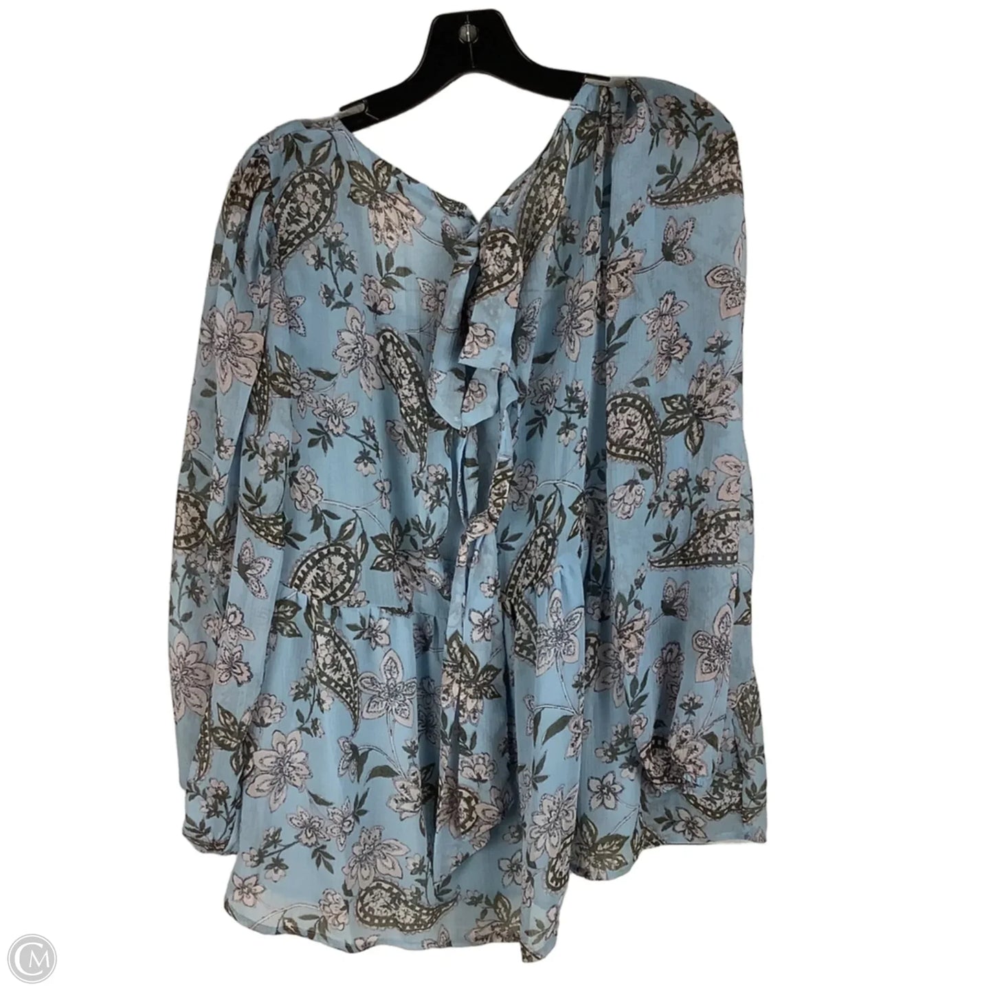 Top Long Sleeve By American Eagle In Blue, Size: L