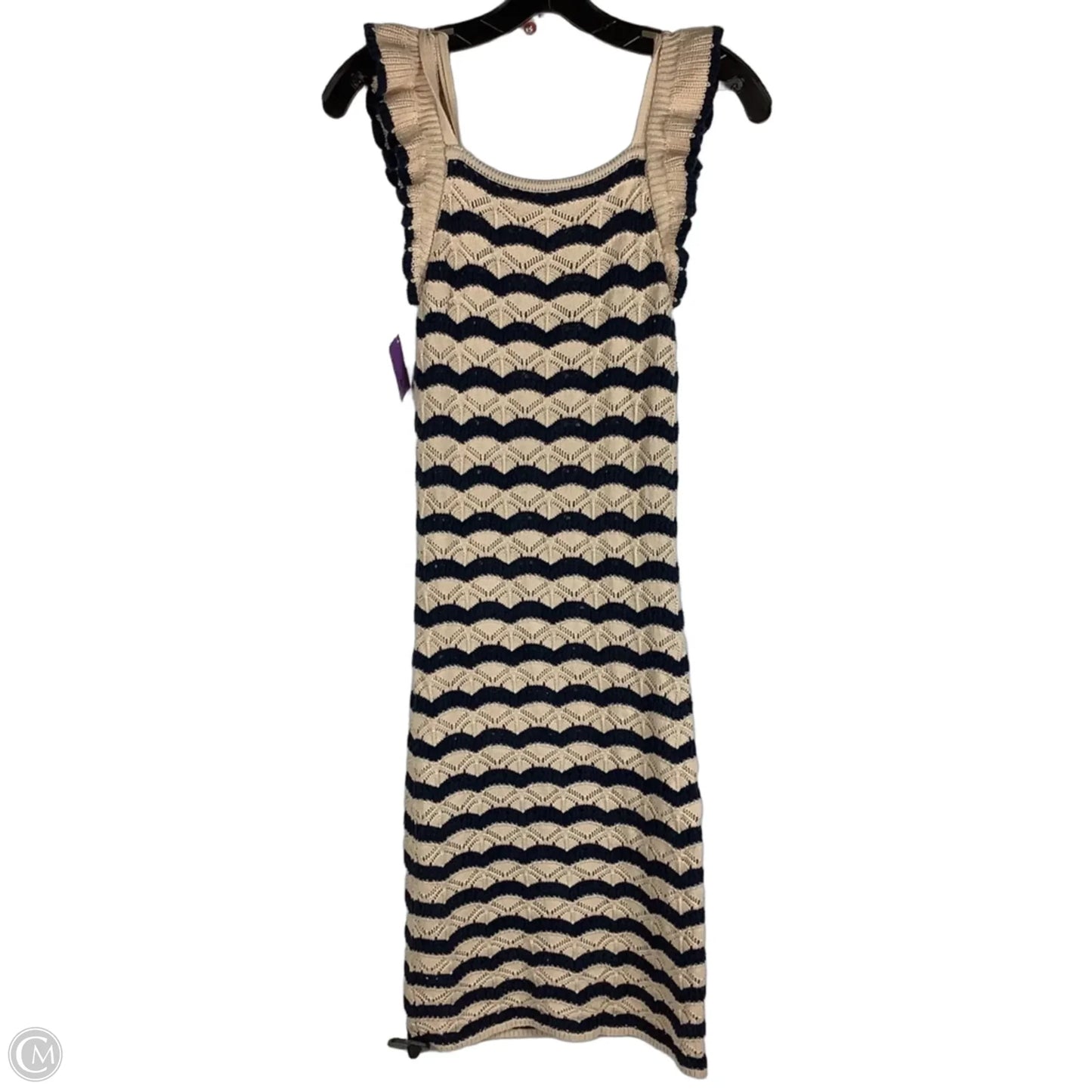 Dress Casual Midi By Heartloom In Blue & Cream, Size: S