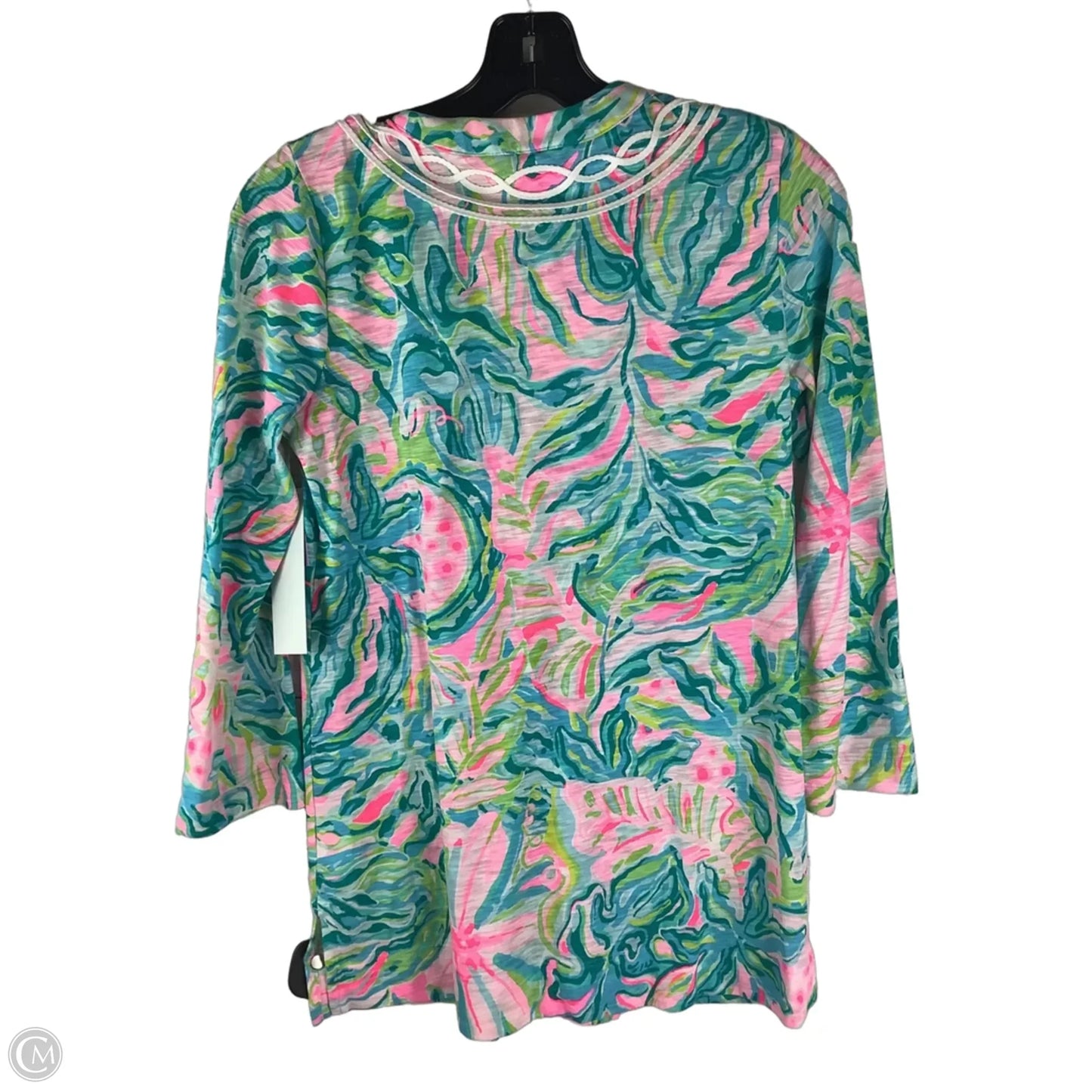 Top Long Sleeve Designer By Lilly Pulitzer In Green & Pink, Size: Xs