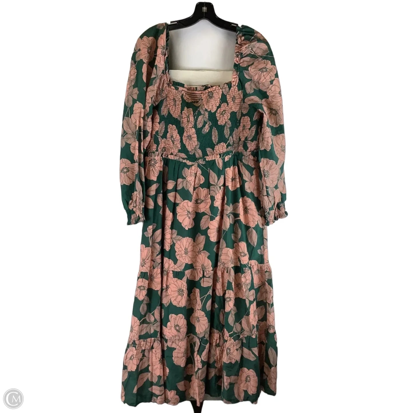 Dress Party Long By Vineyard Vines In Green & Pink, Size: Xl