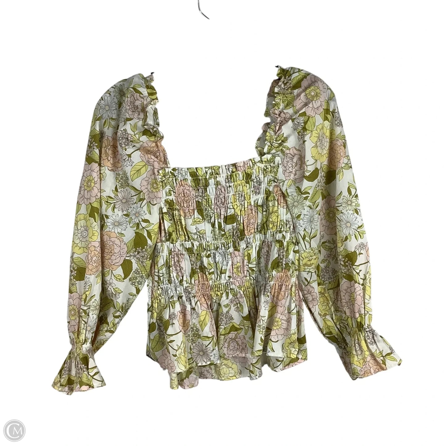 Top Long Sleeve By Who What Wear In Floral Print, Size: S