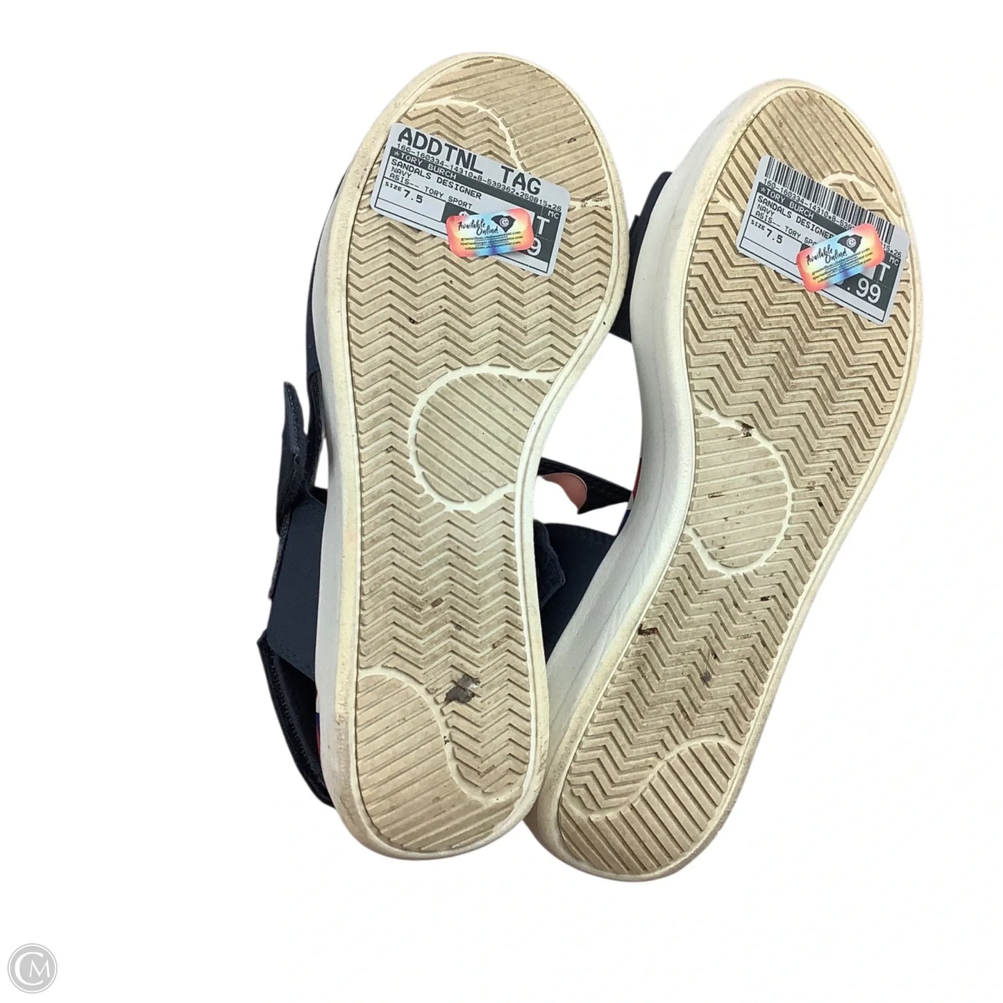 Sandals Designer By Tory Burch In Navy, Size: 7.5