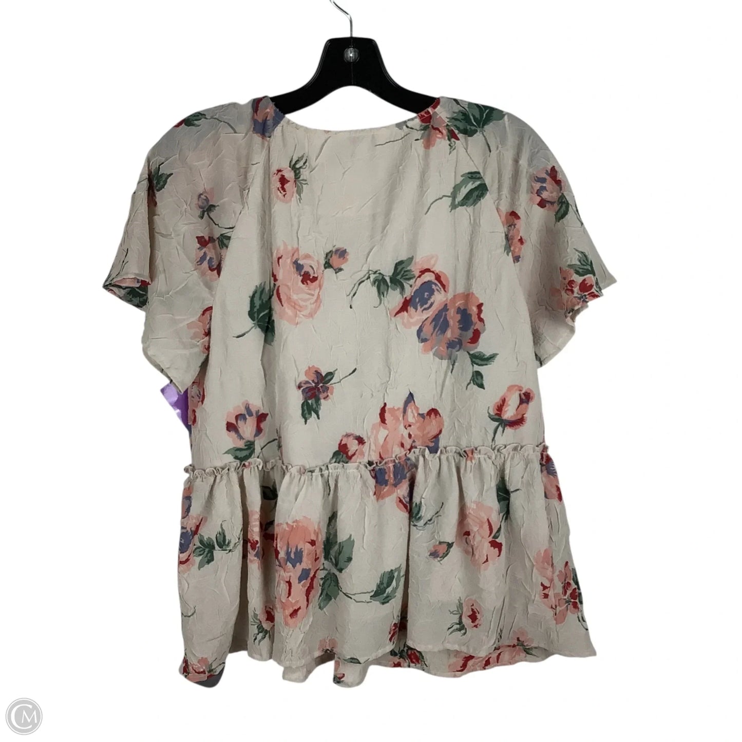 Top Short Sleeve By Lucky Brand In Floral Print, Size: M