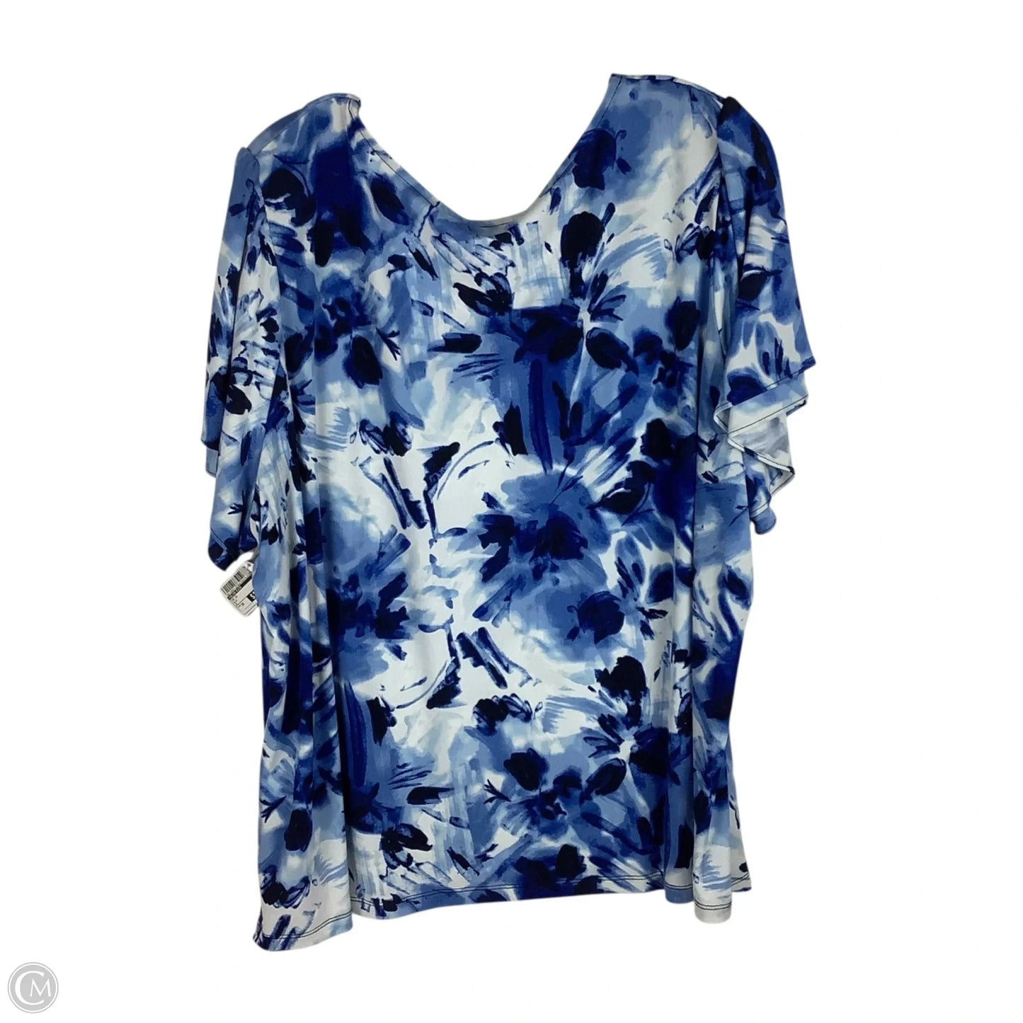 Top Short Sleeve By Calvin Klein In Blue, Size: 3x