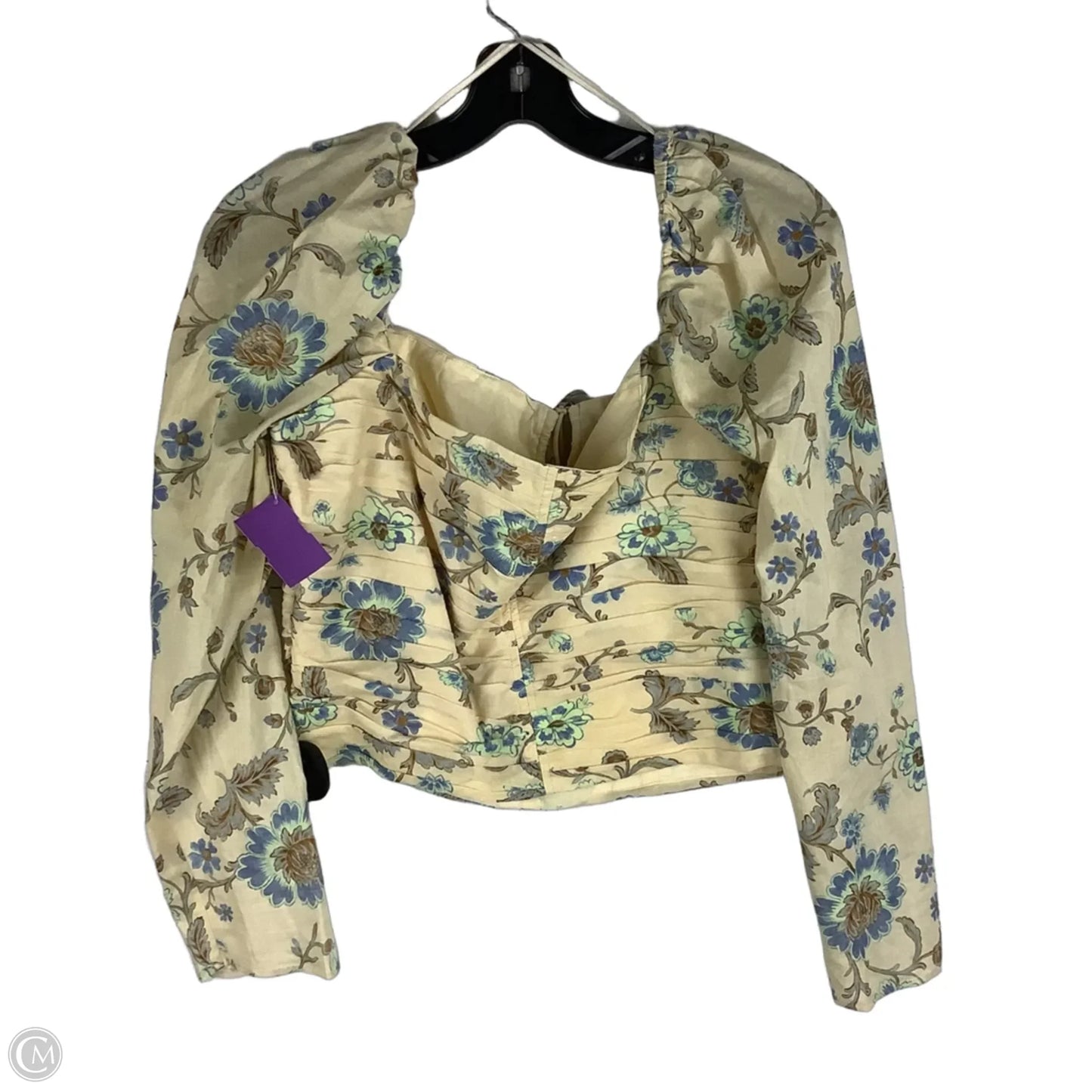Top Long Sleeve By Mng In Floral Print, Size: L