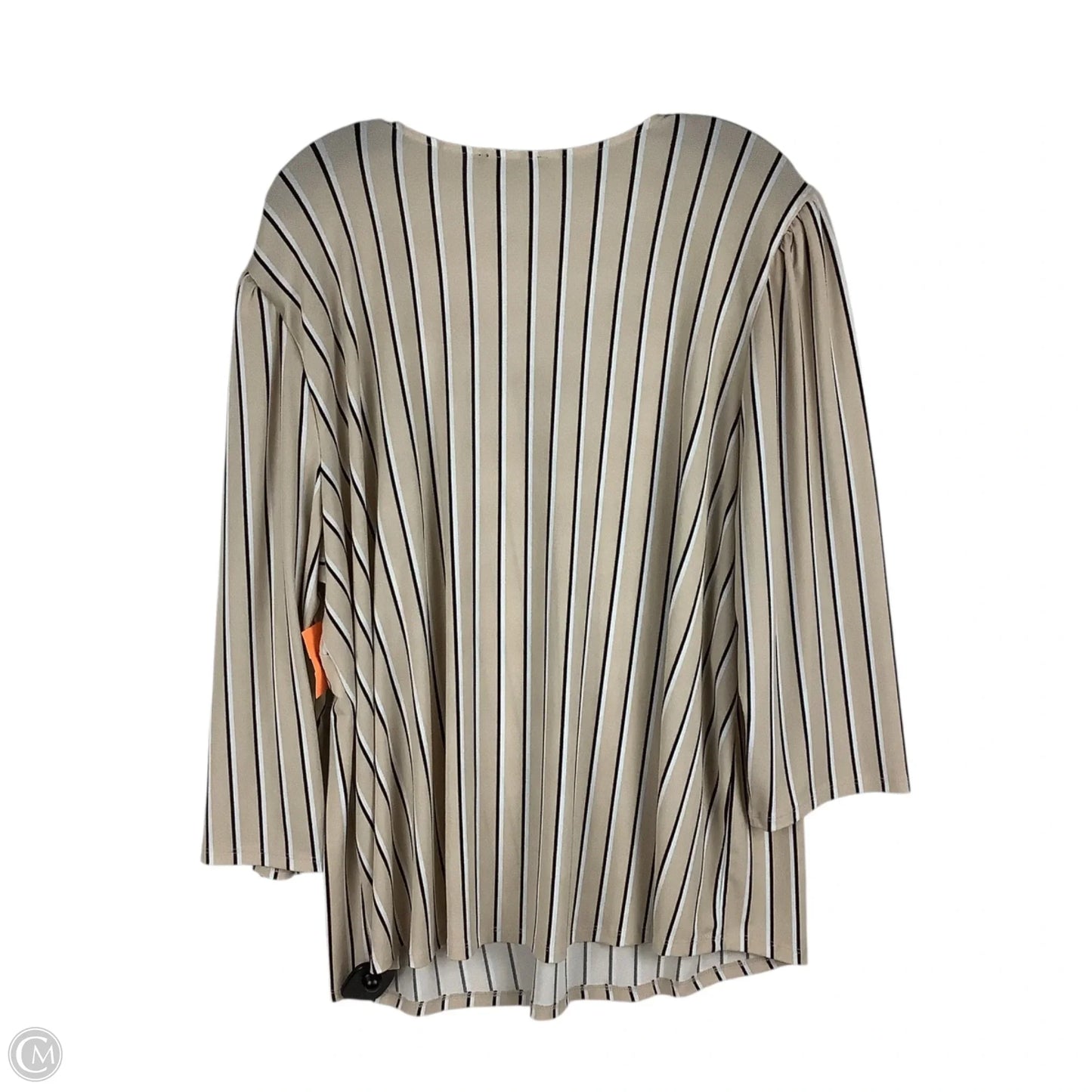 Top Long Sleeve By Adrianna Papell In Striped Pattern, Size: 2x