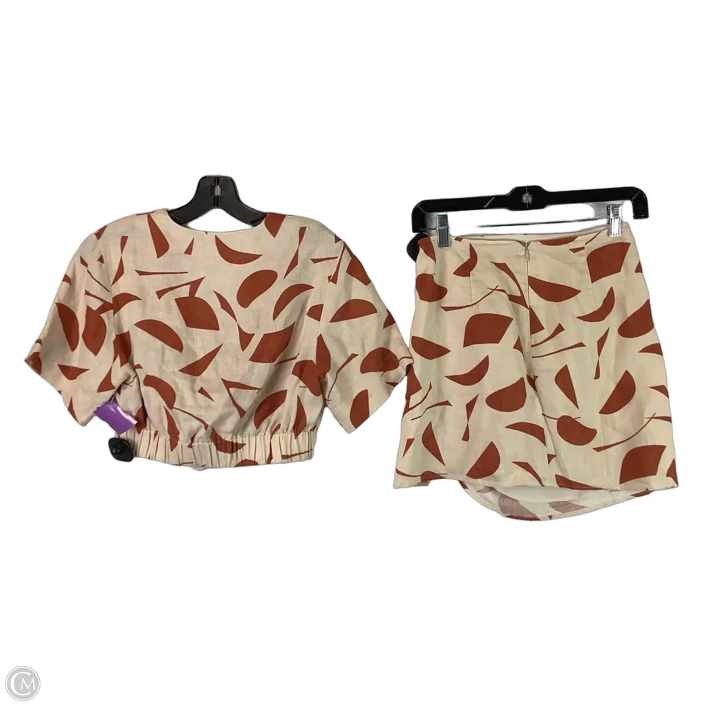 Skirt Set 2pc By Astr The Label In Brown & Cream, Size: Xs