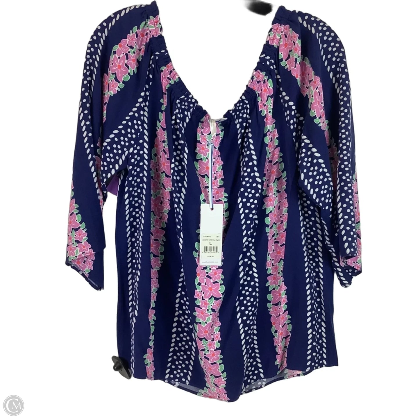Top Long Sleeve By Southern Tide In Blue, Size: L