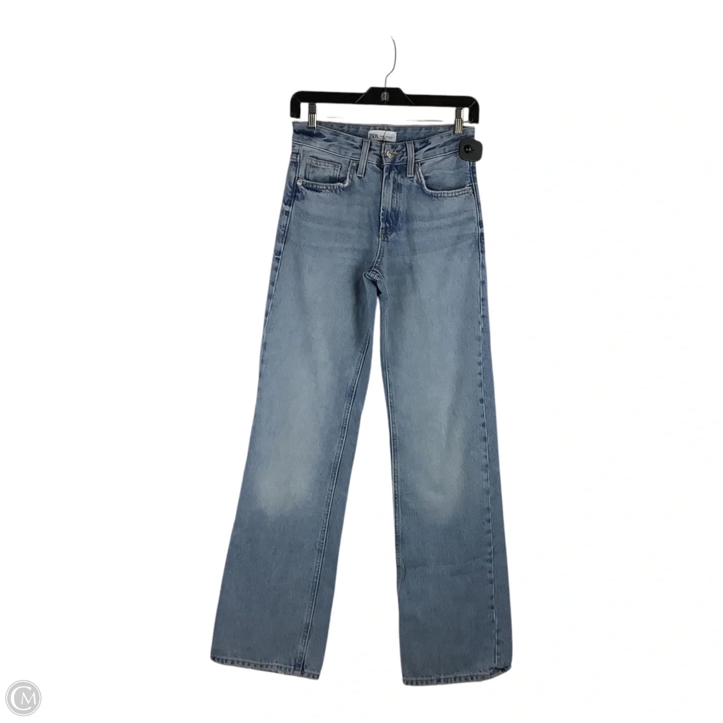 Jeans Flared By Zara In Blue Denim, Size: 0