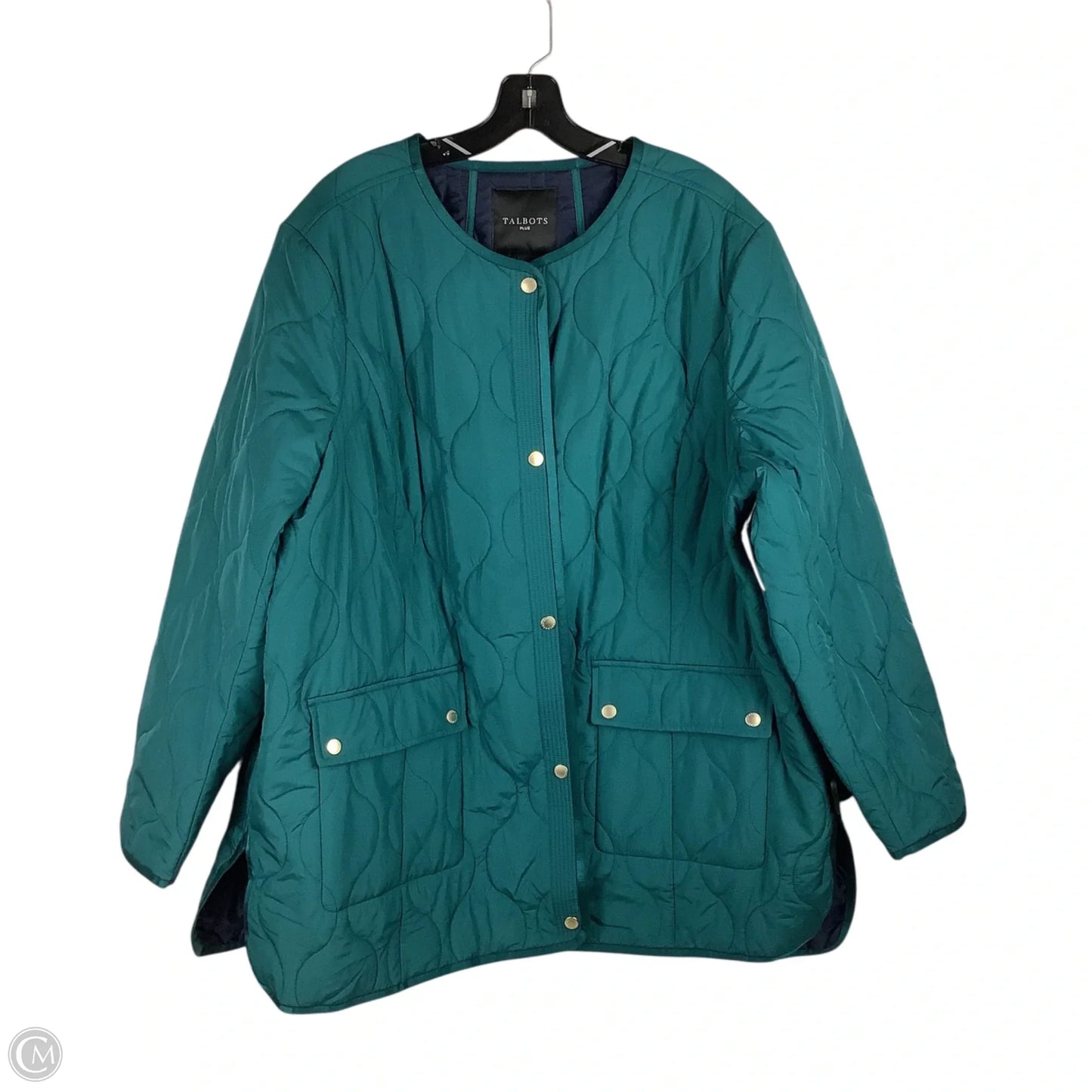 Jacket Puffer & Quilted By Talbots In Green, Size: 2x