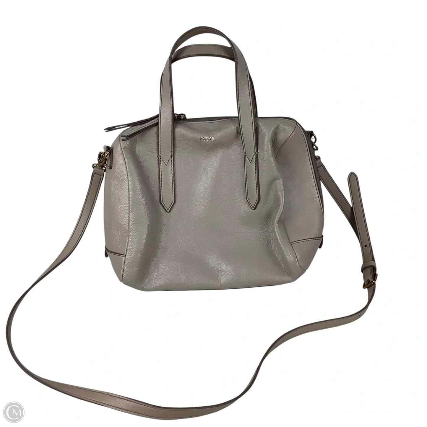 Handbag Leather By Fossil, Size: Medium