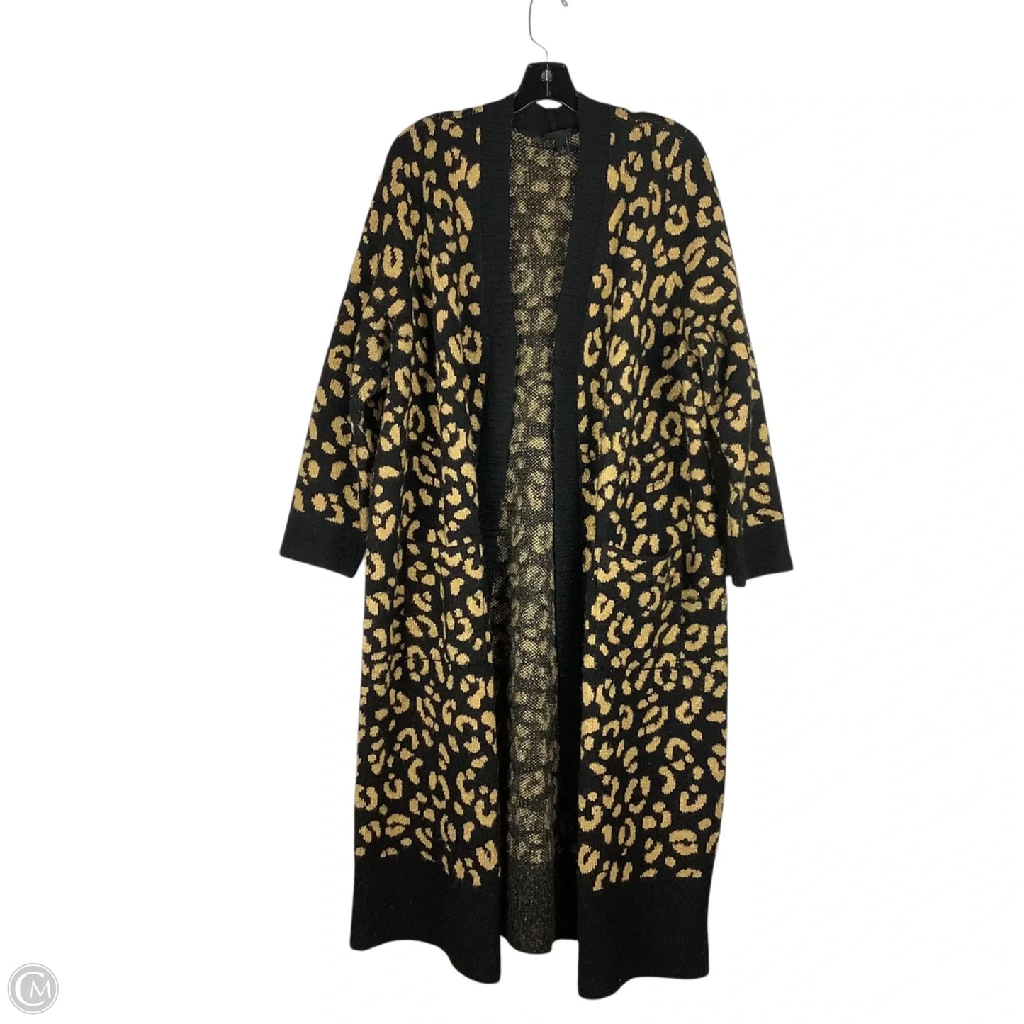 Sweater Cardigan By Torrid In Black & Gold, Size: M