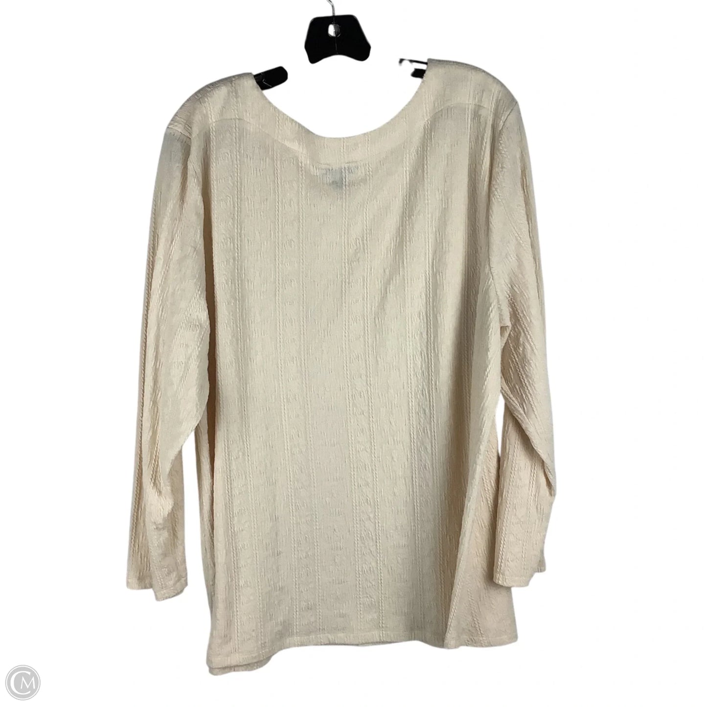 Top Long Sleeve By Lisa International In Cream, Size: 1x