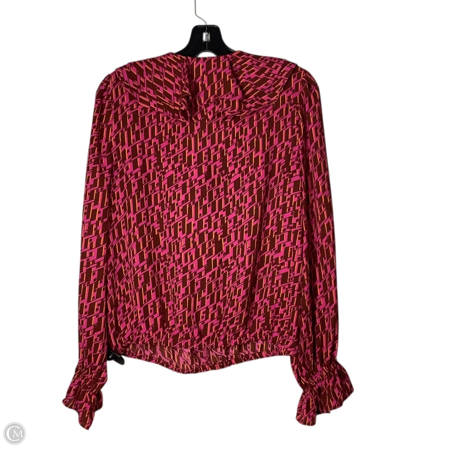 Top Long Sleeve By Inc In Orange & Pink, Size: S