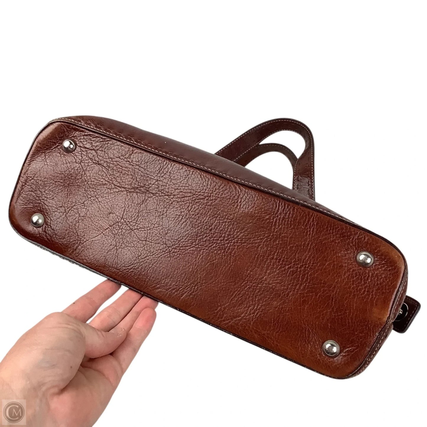 Handbag Leather By Fossil, Size: Small