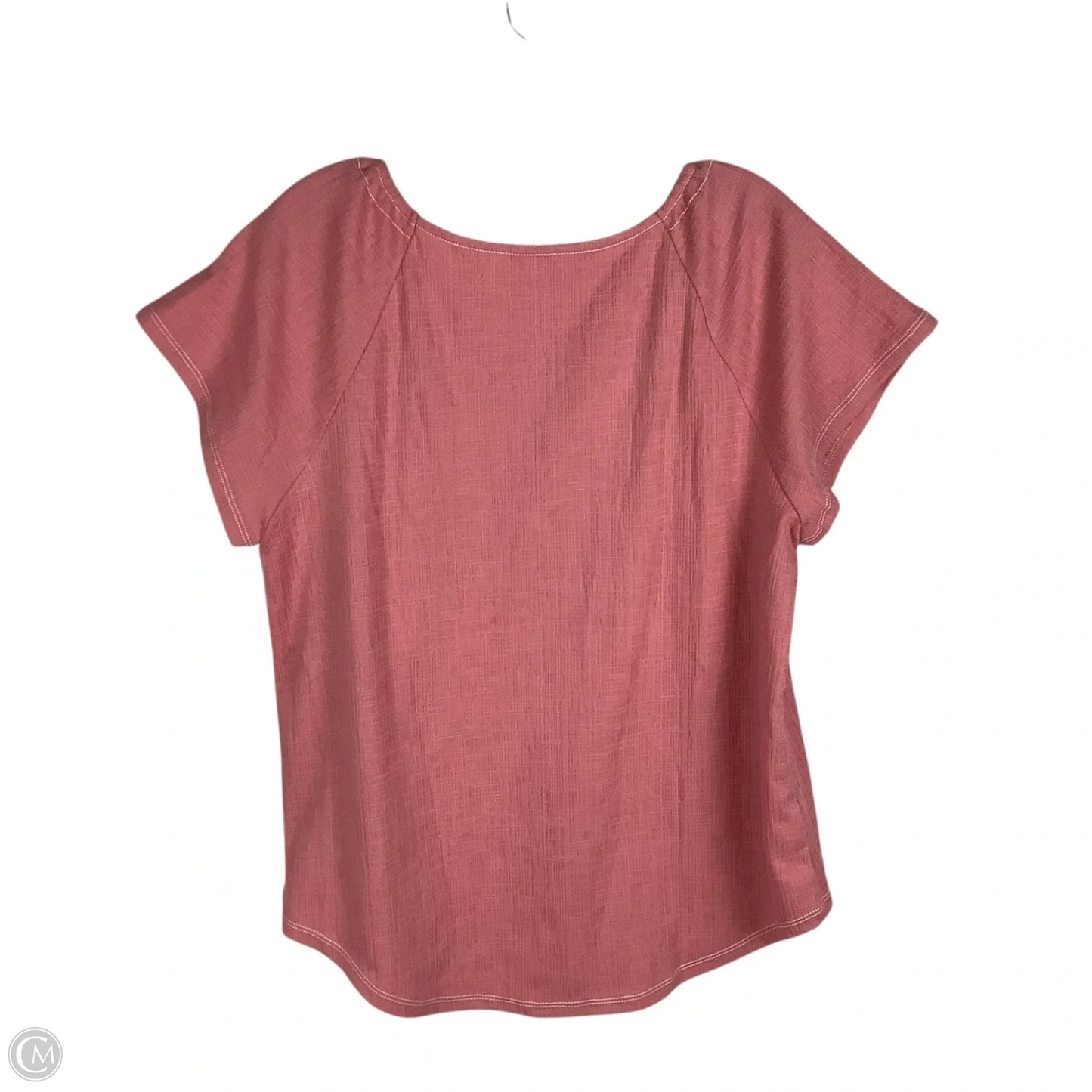 Top Short Sleeve By Loft In Pink, Size: L
