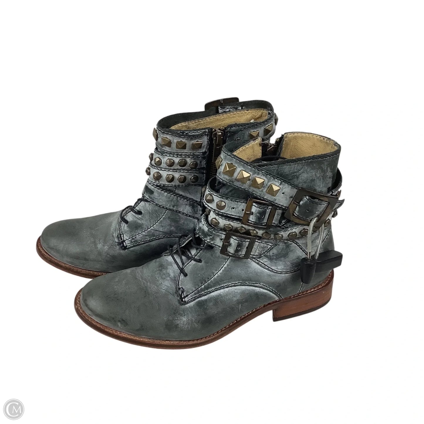 Boots Ankle Heels By Cmc In Grey, Size: 5