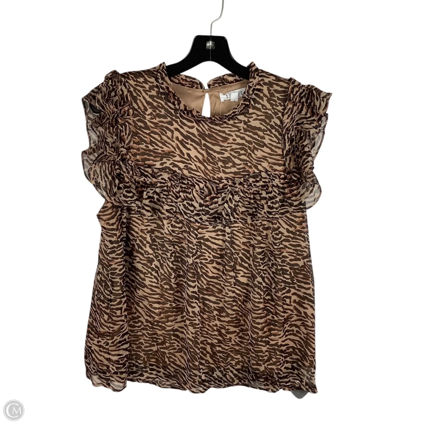 Top Short Sleeve By Thml In Animal Print, Size: L