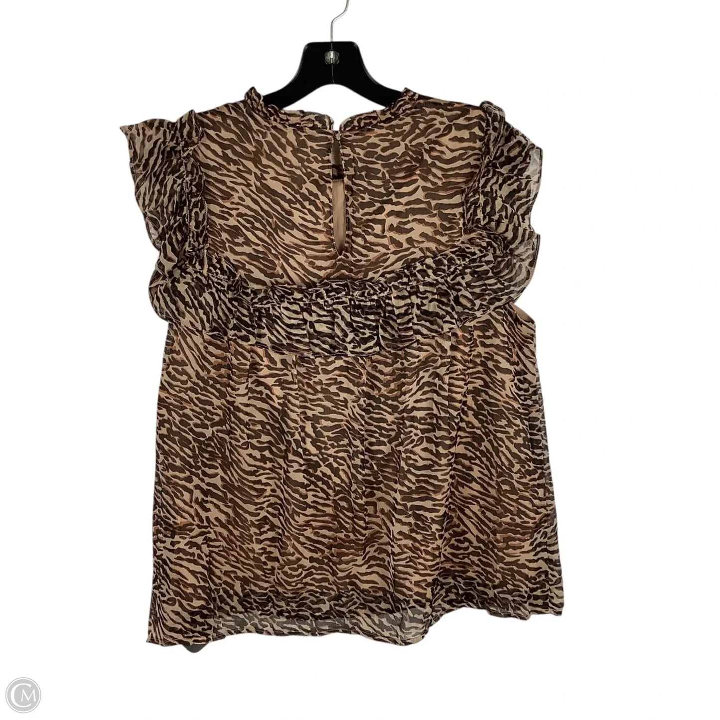 Top Short Sleeve By Thml In Animal Print, Size: L