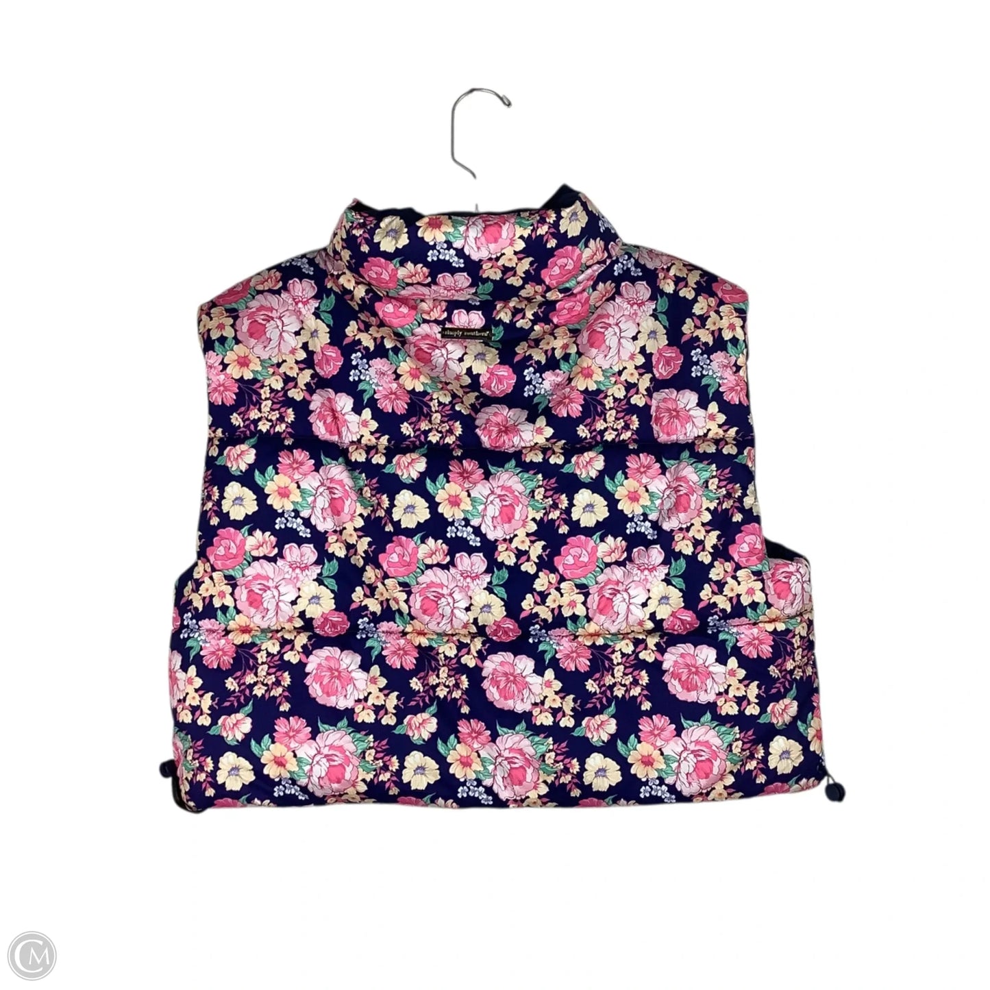 Vest Puffer & Quilted By Simply Southern In Floral Print, Size: L
