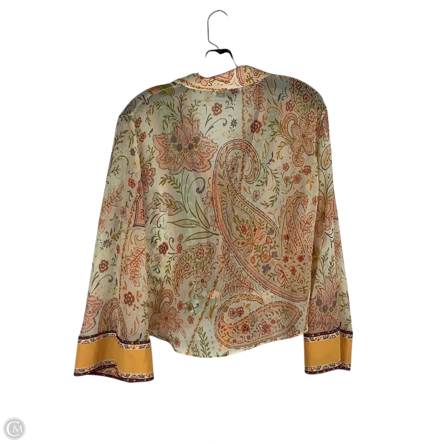 Top Long Sleeve By Zara In Yellow, Size: M