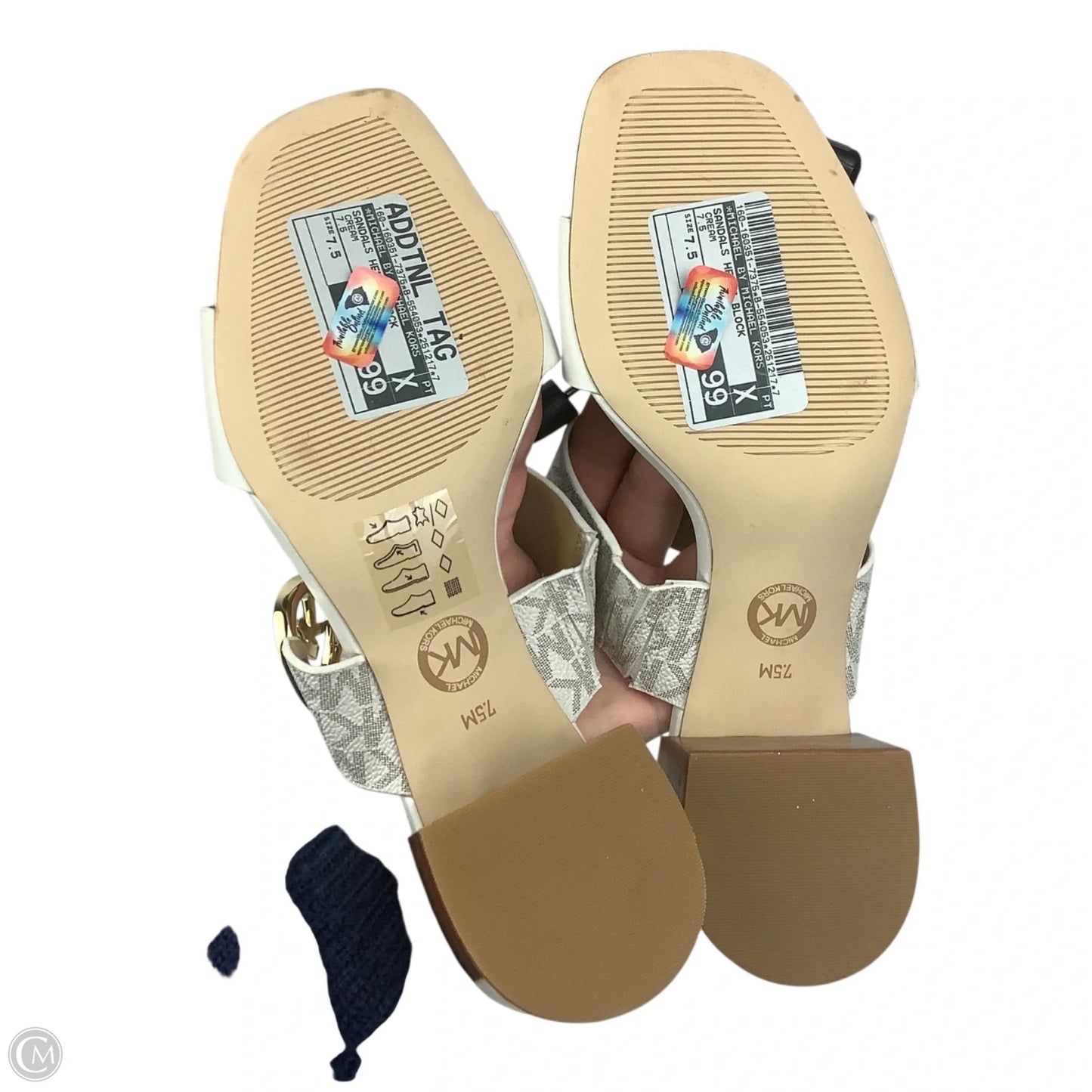 Sandals Heels Block By Michael By Michael Kors In Cream, Size: 7.5