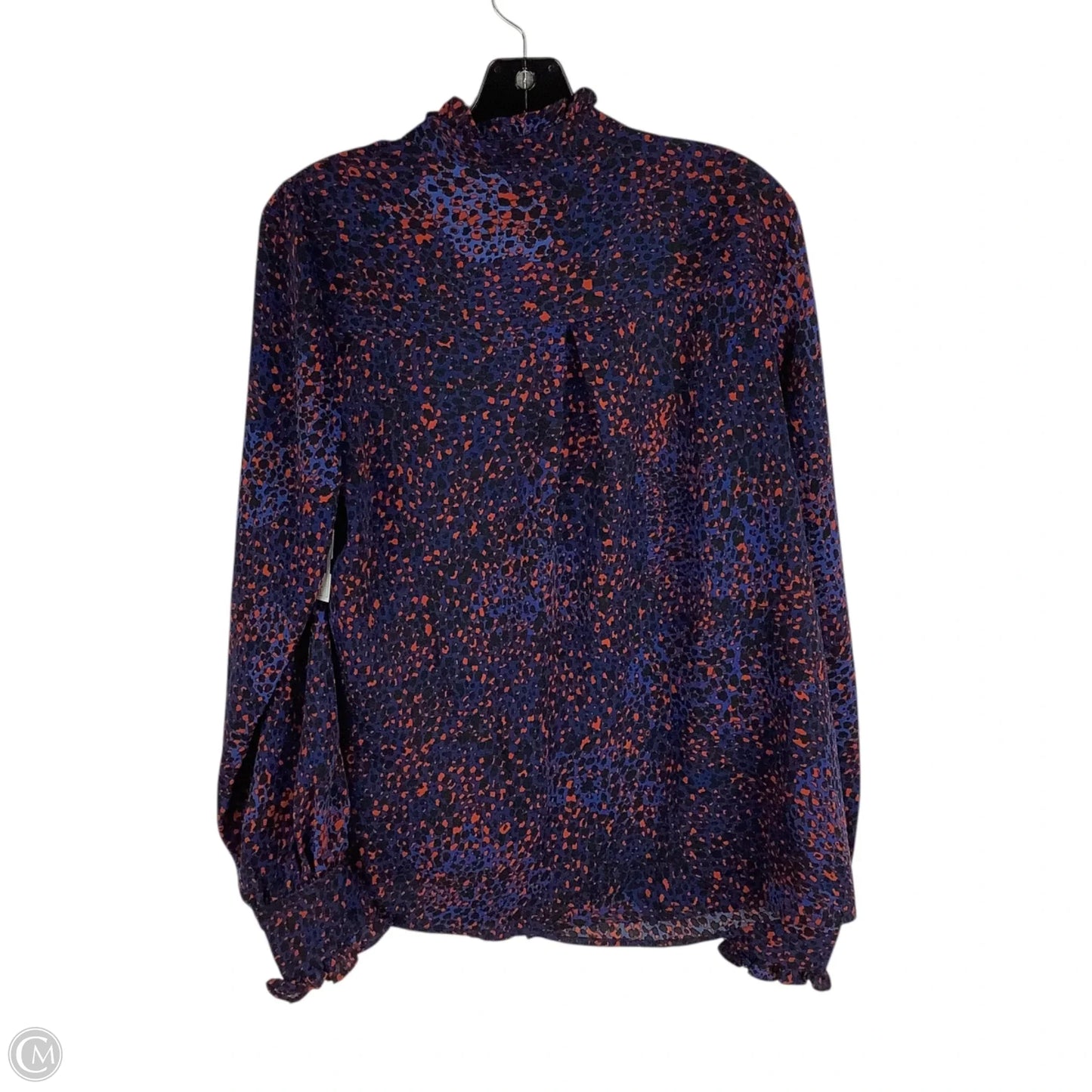 Top Long Sleeve By Molly Bracken In Blue & Red, Size: L