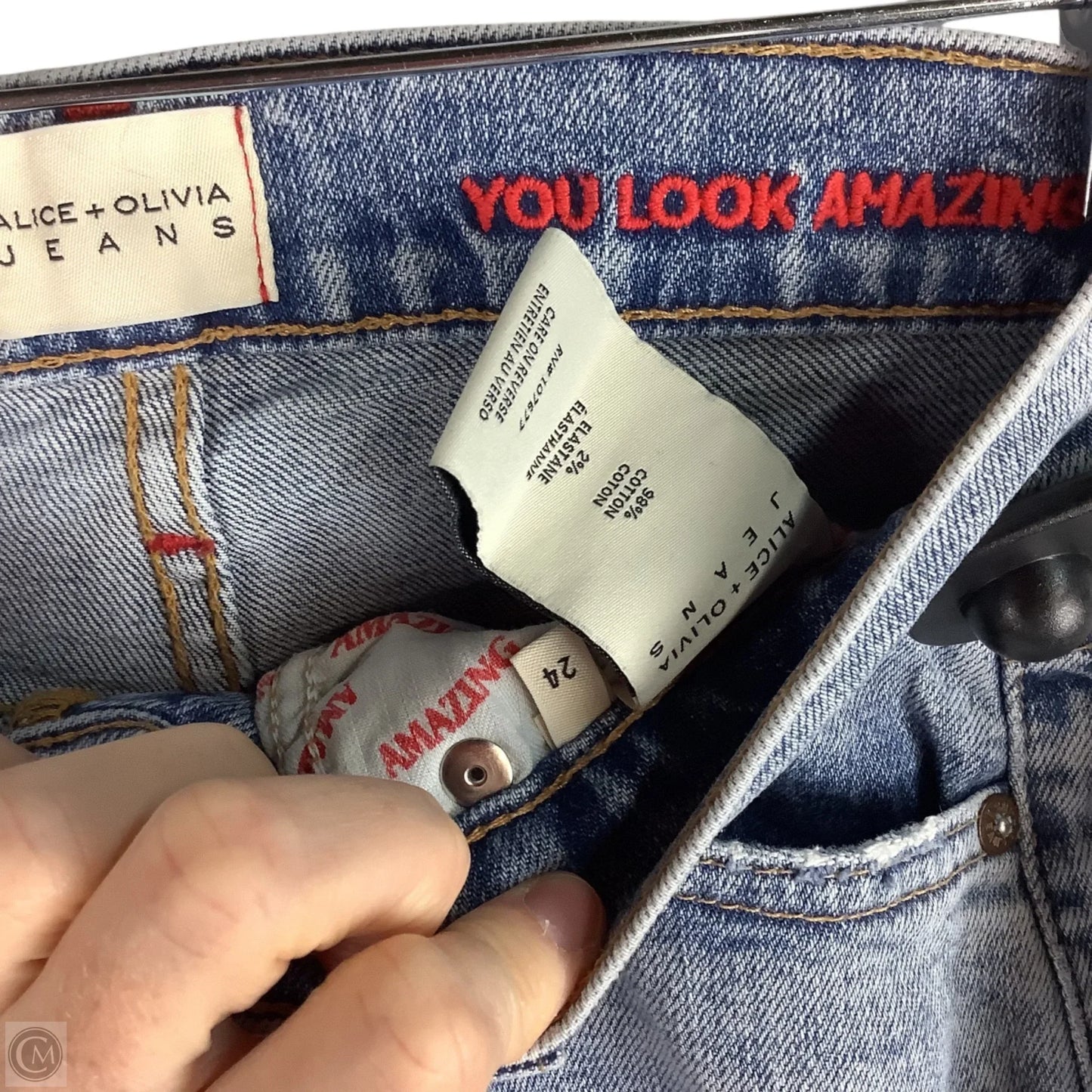 Jeans Designer By Alice + Olivia In Blue Denim, Size: 0 (24)