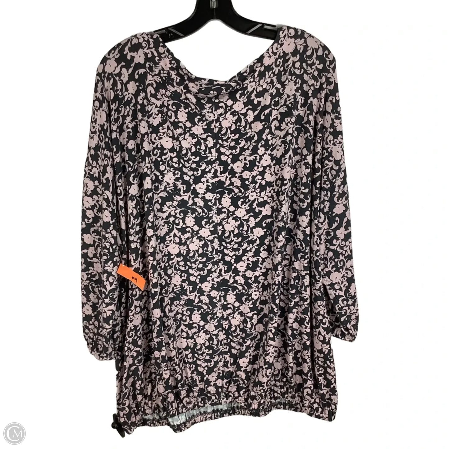 Top Long Sleeve By Wonderly In Grey & Pink, Size: 2x
