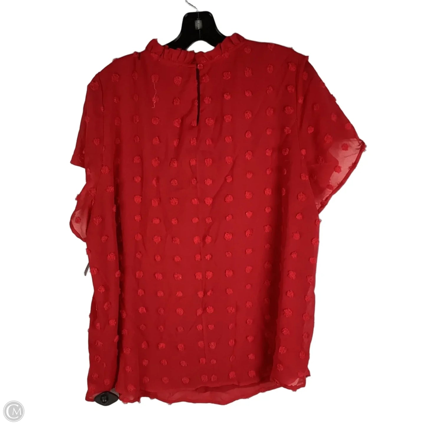 Top Short Sleeve By Chicsoul In Red, Size: 1x