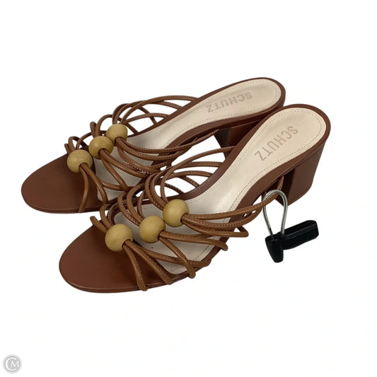Shoes Heels Block By Clothes Mentor In Brown, Size: 8.5