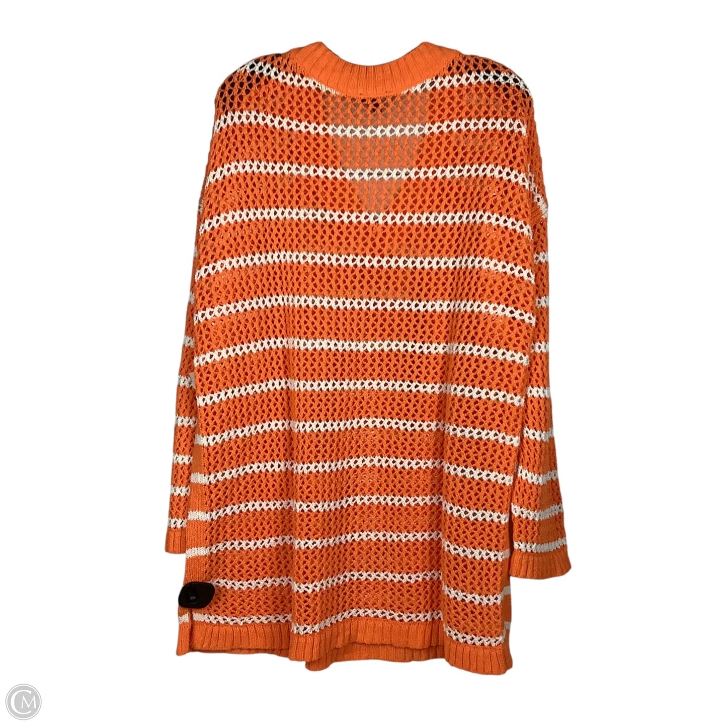 Sweater By Talbots In Orange & White, Size: 2x
