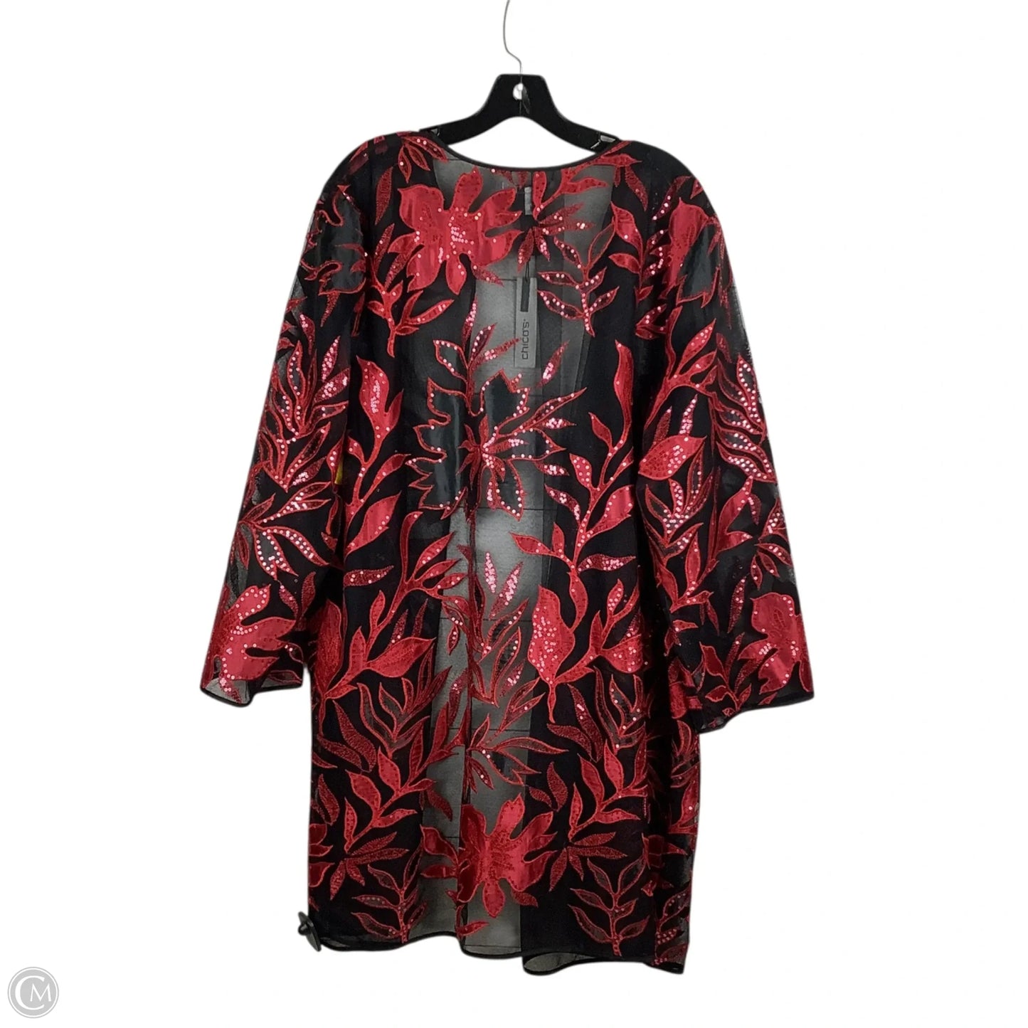 Kimono By Chicos In Black & Red, Size: Xxl