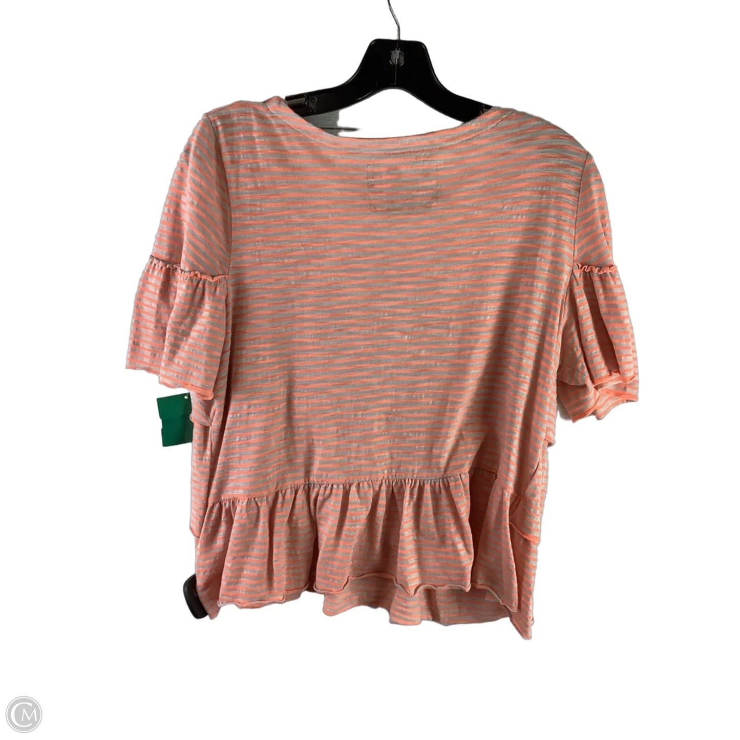 Top Short Sleeve By Anthropologie In Orange, Size: L